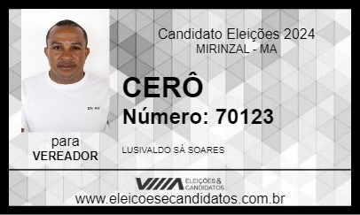 Candidato CERÔ 2024 - MIRINZAL - Eleições