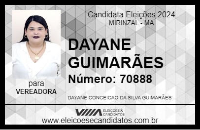 Candidato DAYANE GUIMARÃES 2024 - MIRINZAL - Eleições