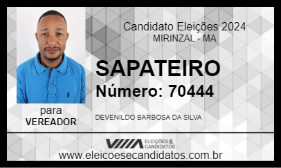 Candidato SAPATEIRO 2024 - MIRINZAL - Eleições