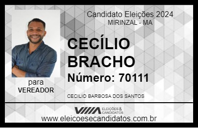 Candidato CECÍLIO BRACHO 2024 - MIRINZAL - Eleições