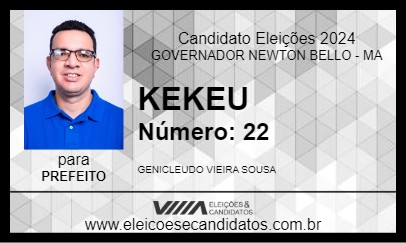 Candidato KEKEU 2024 - GOVERNADOR NEWTON BELLO - Eleições