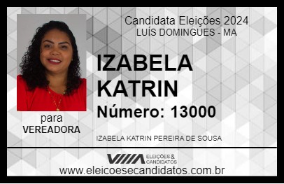 Candidato IZABELA KATRIN 2024 - LUÍS DOMINGUES - Eleições