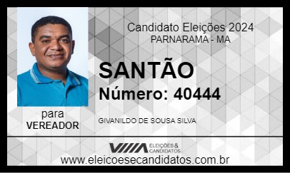 Candidato SANTÃO 2024 - PARNARAMA - Eleições