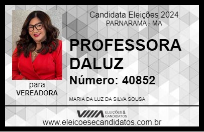 Candidato PROFESSORA DALUZ 2024 - PARNARAMA - Eleições