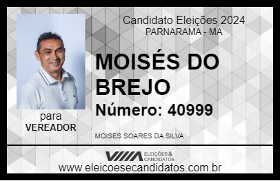 Candidato MOISÉS DO BREJO 2024 - PARNARAMA - Eleições