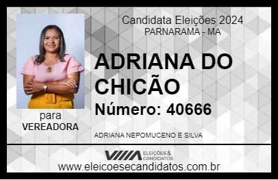 Candidato ADRIANA DO CHICÃO 2024 - PARNARAMA - Eleições