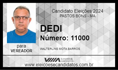 Candidato DEDI 2024 - PASTOS BONS - Eleições