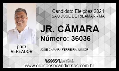 Candidato JR. CÂMARA 2024 - SÃO JOSÉ DE RIBAMAR - Eleições