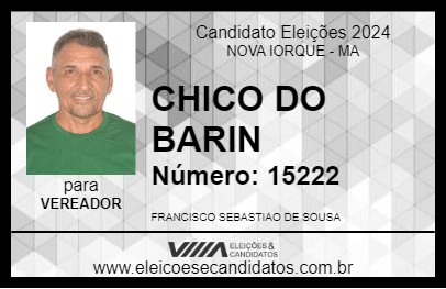 Candidato CHICO DO BARIN 2024 - NOVA IORQUE - Eleições