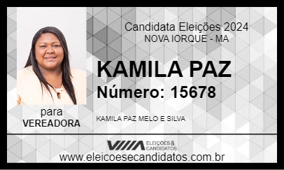 Candidato KAMILA PAZ 2024 - NOVA IORQUE - Eleições