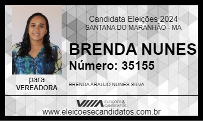 Candidato BRENDA NUNES 2024 - SANTANA DO MARANHÃO - Eleições