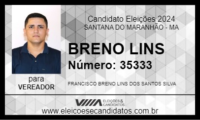 Candidato BRENO LINS 2024 - SANTANA DO MARANHÃO - Eleições