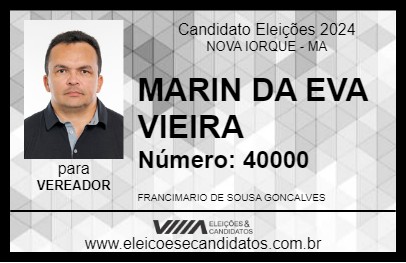 Candidato MARIN DA EVA VIEIRA 2024 - NOVA IORQUE - Eleições