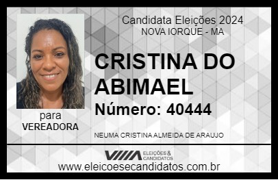 Candidato CRISTINA DO ABIMAEL 2024 - NOVA IORQUE - Eleições