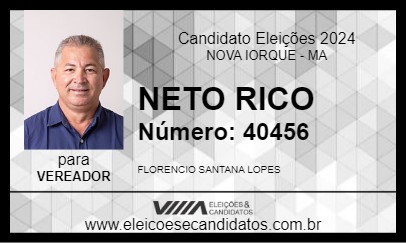 Candidato NETO RICO 2024 - NOVA IORQUE - Eleições