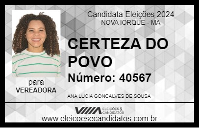 Candidato CERTEZA DO POVO 2024 - NOVA IORQUE - Eleições