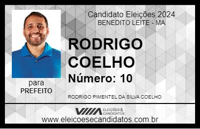 Candidato RODRIGO COELHO 2024 - BENEDITO LEITE - Eleições