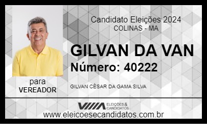 Candidato GILVAN DA VAN 2024 - COLINAS - Eleições