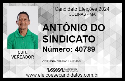 Candidato ANTÔNIO DO SINDICATO 2024 - COLINAS - Eleições