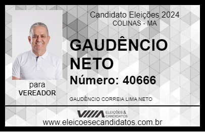 Candidato GAUDÊNCIO NETO 2024 - COLINAS - Eleições