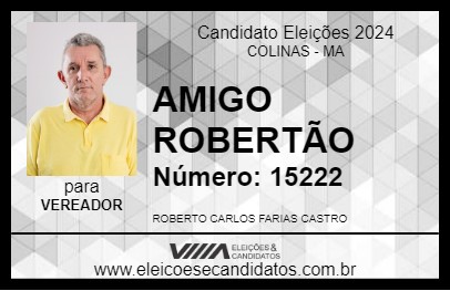 Candidato AMIGO ROBERTÃO 2024 - COLINAS - Eleições