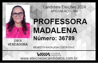 Candidato PROFESSORA MADALENA  2024 - APICUM-AÇU - Eleições