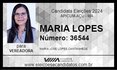 Candidato MARIA LOPES 2024 - APICUM-AÇU - Eleições