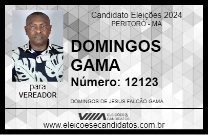 Candidato DOMINGOS GAMA 2024 - PERITORÓ - Eleições