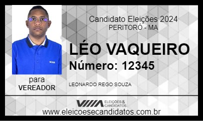 Candidato LÉO VAQUEIRO 2024 - PERITORÓ - Eleições