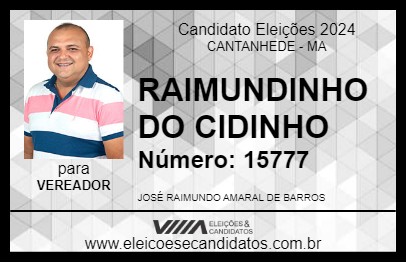 Candidato RAIMUNDINHO DO CIDINHO 2024 - CANTANHEDE - Eleições