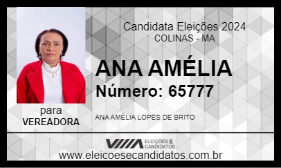 Candidato ANA AMÉLIA 2024 - COLINAS - Eleições