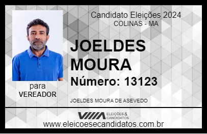 Candidato JOELDES MOURA 2024 - COLINAS - Eleições