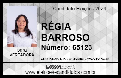 Candidato RÉGIA BARROSO 2024 - COLINAS - Eleições