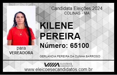 Candidato KILENE PEREIRA 2024 - COLINAS - Eleições