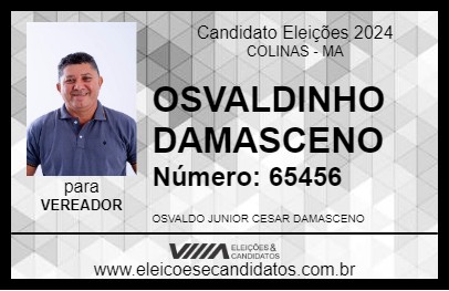 Candidato OSVALDINHO DAMASCENO 2024 - COLINAS - Eleições