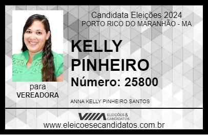 Candidato KELLY PINHEIRO 2024 - PORTO RICO DO MARANHÃO - Eleições