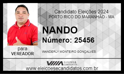 Candidato NANDO 2024 - PORTO RICO DO MARANHÃO - Eleições