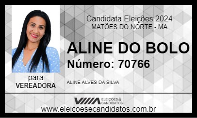 Candidato ALINE DO BOLO 2024 - MATÕES DO NORTE - Eleições