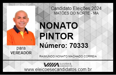 Candidato NONATO PINTOR 2024 - MATÕES DO NORTE - Eleições