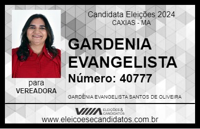 Candidato GARDENIA EVANGELISTA 2024 - CAXIAS - Eleições