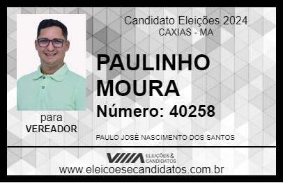 Candidato PAULINHO MOURA 2024 - CAXIAS - Eleições