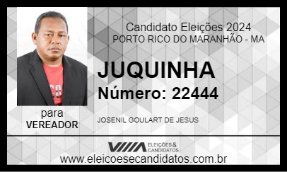 Candidato JUQUINHA 2024 - PORTO RICO DO MARANHÃO - Eleições