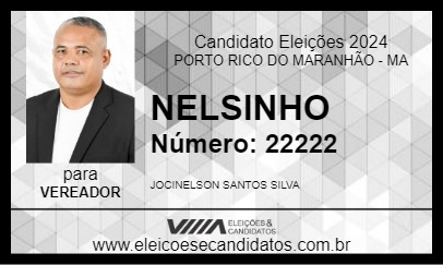 Candidato NELSINHO 2024 - PORTO RICO DO MARANHÃO - Eleições