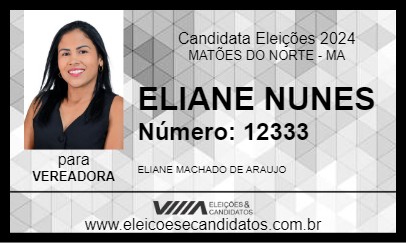 Candidato ELIANE NUNES 2024 - MATÕES DO NORTE - Eleições