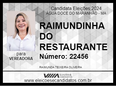 Candidato RAIMUNDINHA DO RESTAURANTE 2024 - ÁGUA DOCE DO MARANHÃO - Eleições