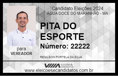 Candidato PITA DO ESPORTE 2024 - ÁGUA DOCE DO MARANHÃO - Eleições