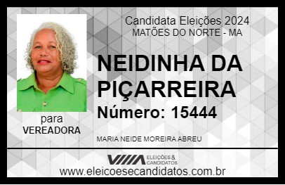 Candidato NEIDINHA DA PIÇARREIRA 2024 - MATÕES DO NORTE - Eleições