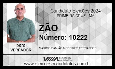 Candidato ZÃO 2024 - PRIMEIRA CRUZ - Eleições