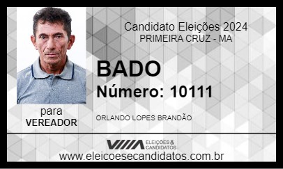 Candidato BADO 2024 - PRIMEIRA CRUZ - Eleições