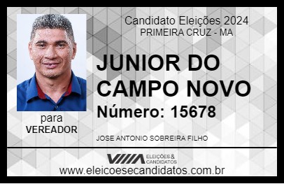 Candidato JUNIOR DO CAMPO NOVO 2024 - PRIMEIRA CRUZ - Eleições